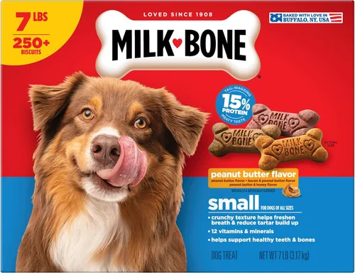 Vista 9 de Milk-Bone Galletas para Perros con Sabor a Mantequilla de Maní con Saborizantes Naturales y Artificiales - Golosinas Crujientes para Perros - 7