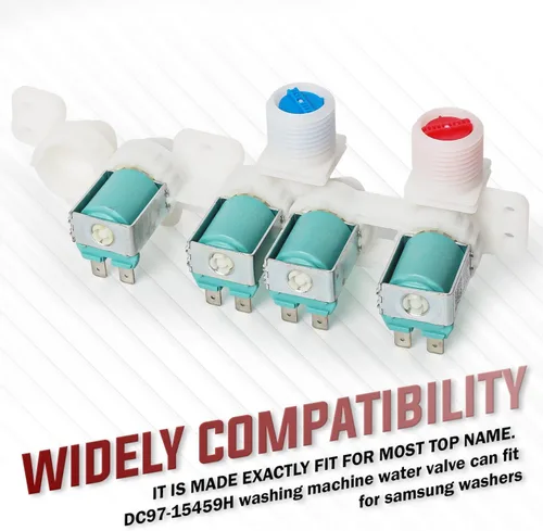 Vista 2 de DC97-15459H Conjunto de válvula de entrada de agua compatible con arandelas Sam-sung - Repalces: 3276197, AP5623056, PS4220861, EAP4220861