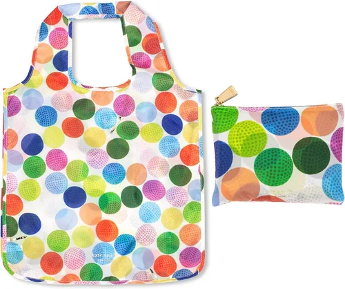 Vista 9 de Kate Spade New York Bolsas reutilizables para productos, bolsa de compras con bolsillo de almacenamiento con cremallera, bolsa de comestibles