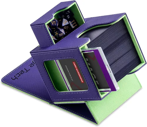 Vista 21 de Mage Tech Caja de cartas para MTG Commander, diseño patentado, pantalla Commander, se adapta a 100 tarjetas de doble manga, ladrillo de tarjetas