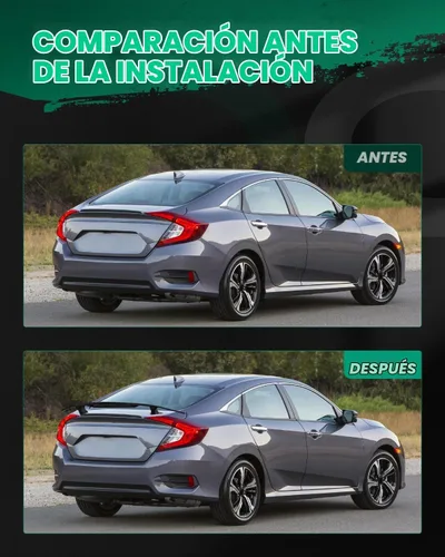Vista 6 de SCITOO Spoiler Wing GT Style Universal 52" Ala de alerón trasero del tronco del aspecto brillante del carbono