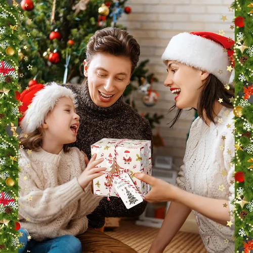 Vista 2 de Maxcheck Paquete de 100 cajas de galletas navideñas con ventana, 4 x 4 x 2.5 pulgadas, cajas de golosinas para panadería, dulces, recuerdos