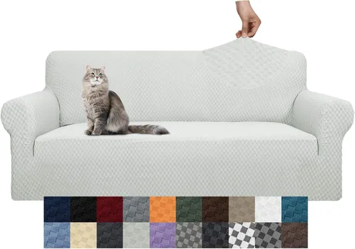 Vista 86 de YEMYHOM Funda para sofá con diseño jacquard de alta elasticidad, funda para silla de sala de estar, a prueba de mascotas, perros y gatos