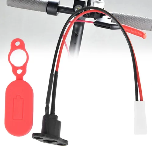 Vista 5 de w/puerto de carga resistente libre para M365, conector de cargador de batería, silicona duradera flexible para accesorio de scooter eléctrico M365