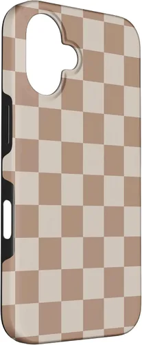 Vista 3 de Bonita funda Classic Dark Brown Checkered Big Checkerboard para iPhone 16