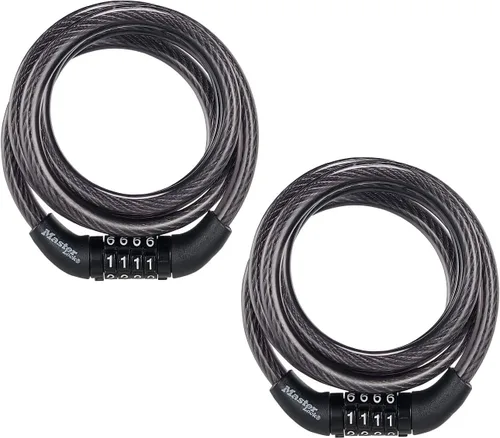 Vista 10 de Master Lock Cable de bloqueo de bicicleta con combinación Negro, 8143D