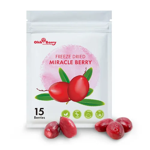 Vista 11 de ¡Ohh! Berry Miracle Berry [las 6 de ellas], las bayas milagrosas son aperitivos de friut 100% naturales y liofilizados para volverse agrias
