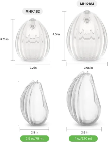 Vista 9 de HAAKAA Shell - Extractor de leche manual manos libres, silicona de grado médico, compacto, portátil y discreto, válvula a prueba de fugas, 2.5
