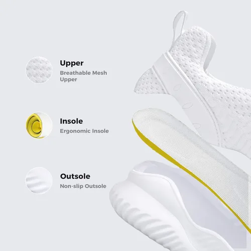 Vista 5 de Rospick Tenis sin cordones para hombre zapatos de caminar para hombre a la moda ligeros transpirables tenis deportivos