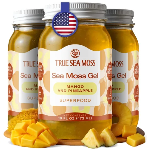 Vista 11 de TrueSeaMoss Gel de musgo marino – hecho en EE. UU. – Musgo marino silvestre, frutas y verduras en frasco – Manzana/Canela, paquete de 1