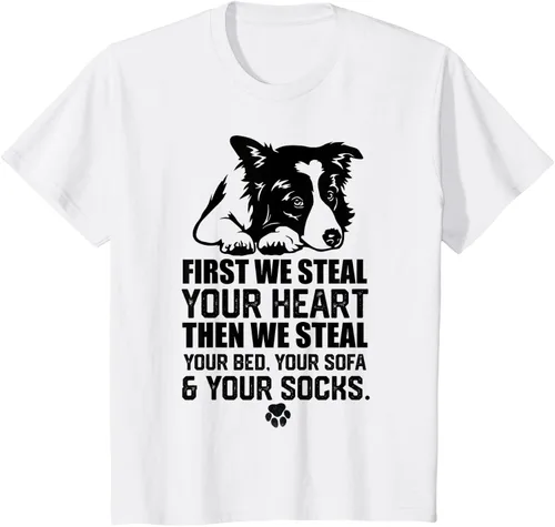 Vista 23 de Border Collie Steal Your Heart Steal Your Bed - Camiseta de sofá, Gris