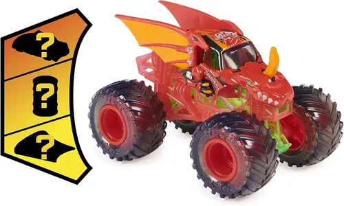 Vista 2 de Monster Jam Camión fundido a troquel 1:64 Spin Master 2022 con accesorio adicional: Dragonoid de tripulación transparente