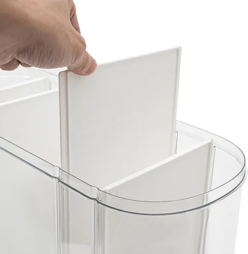 Vista 5 de Dispensador de cereales Dispensador de arroz dispensador de granos secos, dispensador de granos mixtos de 5 compartimentos, deflector de doble capa