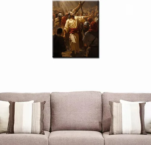Vista 4 de Everyone Gathered Around Jesus - Pintura por números para adultos, principiantes, niños, kit de pintura al óleo sobre lienzo con pinceles, pigmento