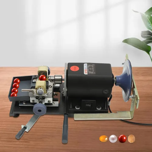 Vista 7 de WANLECY Perforadora de perlas de 450 W, perforadora de coral, máquina de perforación ámbar con caja de almacenamiento de velocidad ajustable