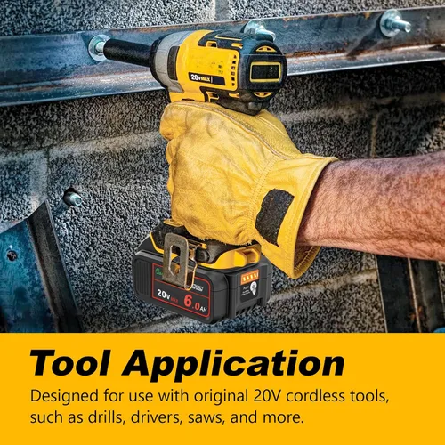 Vista 7 de waitley Batería de repuesto de 20 V 6.0 A compatible con herramientas eléctricas inalámbricas Dewalt DCB200 DCD DCF DCG Series