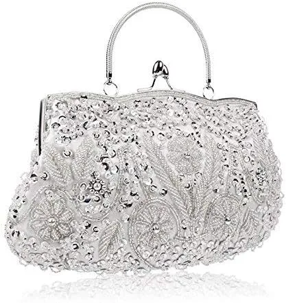 Vista 2 de Tmore Bolso de noche grande con diseño de lentejuelas y cuentas