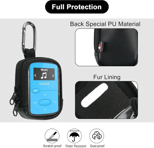 Vista 3 de Funda para reproductor de MP3 compatible con SanDisk Clip Jam/Clip Sport Plus/Clip Sport Go/Clip Sport Go/Clip Sport Reproductor de MP3 Funda
