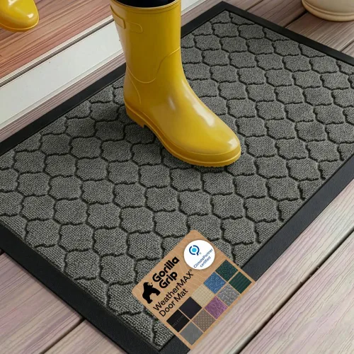 Vista 126 de Gorilla Grip - Tapete WeatherMax todo terreno 100% impermeable, caucho natural, resistente a manchas y decoloración, interior y exterior, fácil