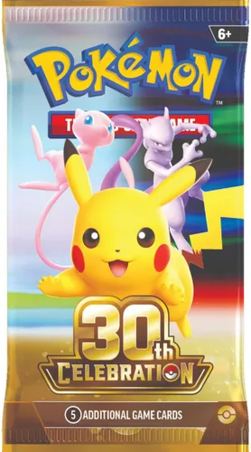 Vista 4 de Pokémon TCG: 30th Celebration Elite Trainer Box (1 tarjeta promocional de arte completo, 9 paquetes de refuerzo y accesorios premium)