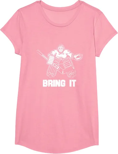 Vista 89 de Divertida camiseta gráfica de ropa de portero de hockey sobre hielo, Negro, S