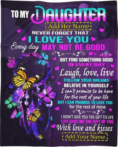 Vista 13 de Manta personalizada para mi hija de mamá y papá 40x50 pulgadas, manta ligera de franela, regalo con nombre personalizado, manta súper suave y cómoda