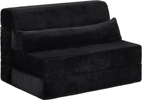 Vista 9 de Sofá cama plegable tamaño individual, colchón convertible con almohada, colchón de pana gruesa para el suelo, sofá cama con bolsillo lateral