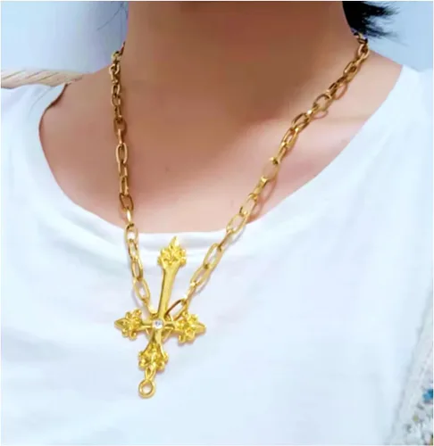 Vista 2 de Collar de cruz de cosplay de anime + pulseras, accesorios de disfraz de anime cosplay