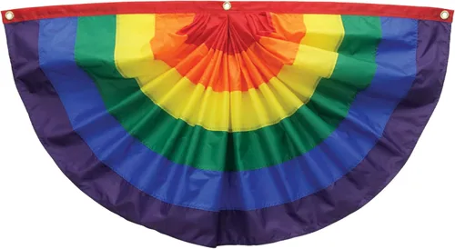 Vista 10 de In the Breeze 3703 Abanico plisado arco iris, 1.5 x 3 pies, decoración para exteriores, 1.5 pies de alto x 3 pies de ancho