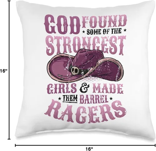 Vista 4 de Rodeo Barcel Racerin Designs Barrel Racer Girl Barel Racing - Almohada (16 x 16 pulgadas), multicolor