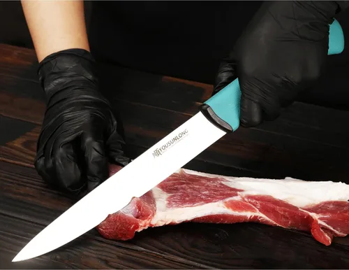 Vista 7 de YOUSUNLONG Cuchillo de trinchar de 8 pulgadas – Hoja de acero de molibdeno de alto carbono – Cuchillos para cortar carne – Mango ergonómico