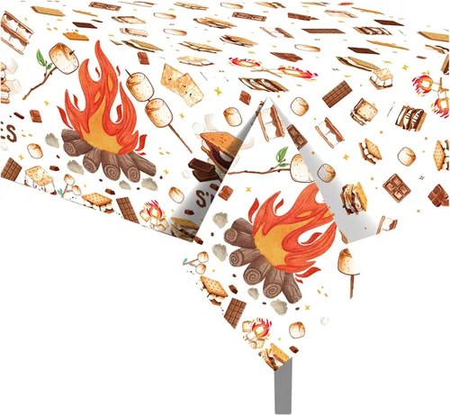 Vista 56 de 1 paquete de mantel de plástico con diseño de bandera americana del 4 de julio para fiesta, 54 x 87 pulgadas de largo, mantel rectangular para bufé