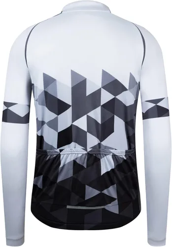 Vista 3 de GCRFL Camiseta de ciclismo de manga larga para hombre, con bolsillo de cremallera 3+1, transpirable, de secado rápido
