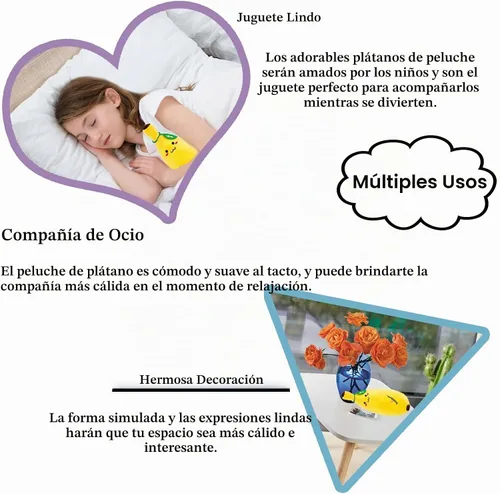 Vista 4 de zhidiloveyou Almohada de felpa de plátano rellena de plátano peluche lindo