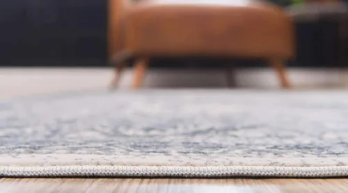 Vista 4 de Unique Loom Chateau Collection - Alfombra de área Wilson (2' 2" x 6' 9", alfombra de pasillo, azul oscuro/gris)