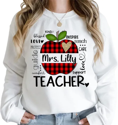 Vista 8 de NAZENTI Camisas personalizadas para profesores, regalos para profesores, camisa de regreso a la escuela, camisas para profesores preescolares