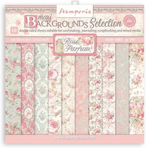Vista 15 de Scrapbooking Bloc pequeño 10 hojas CM 20.3 x 20.3 (8 x 8 pulgadas) Selección de fondos - Rosa Perfum