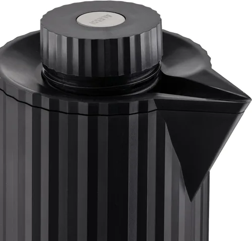 Vista 3 de Alessi Plissé MDL12 B - Jarra termoaislada en resina termoplástica con doble pared de vidrio térmico en el interior, color negro