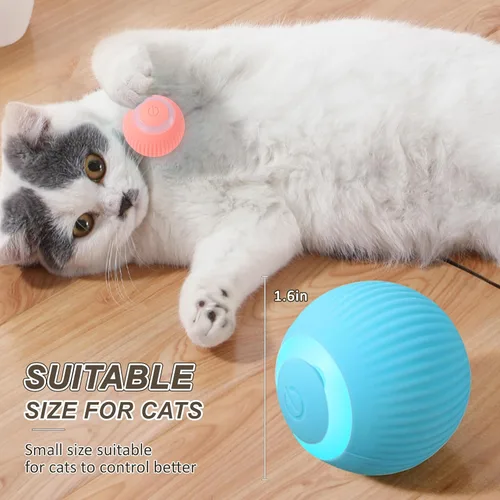 Vista 7 de Juguete de Bola para Gatos Interactivo, Juguetes Inteligentes para Gatos con Luces LED, Bola Automática que se Mueve y Rueda para Gatito