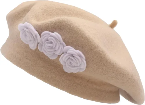 Vista 58 de ZLYC Boina Francesa de Lana Sombrero Color Sólido Gorra Boina para Mujeres y Niñas Amarillo básico