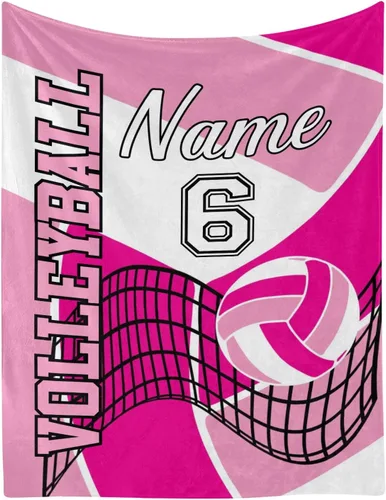 Vista 11 de Manta de bebé personalizada de voleibol deportivo con nombre, manta de forro polar suave para niñas y niños, recién nacidos, regalo de cumpleaños