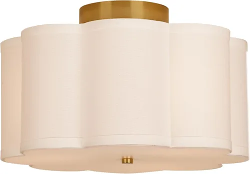 Vista 8 de Vexagyle Lámpara de techo moderna de montaje empotrado, lámpara de guardería de 3 luces con pantalla de tela blanca tipo pétalo, lámpara de techo