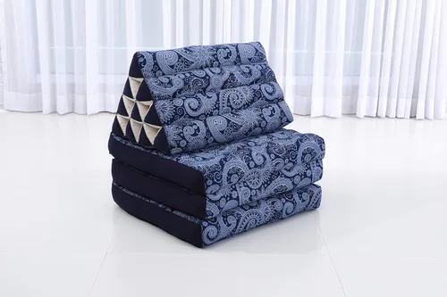 Vista 6 de Leewadee Colchón de suelo con cojín triangular, silla de piso con soporte para el respaldo, silla reclinable de lectura y cama para dormir, cojín