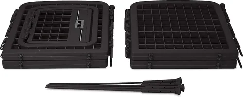Vista 6 de Amazon Basics Corral Octogonal de Plástico para Mascotas de 8 Paneles con Puerta, 59 x 58 x 28 Pulgadas, Negro