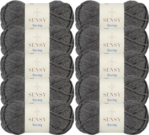 Vista 20 de Sensy Roving - Ovillo de lana multicolor, 3.5 onzas, 132 yardas, calibre 5, voluminoso (otoño)