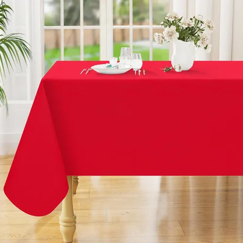 Vista 14 de Smiry Mantel cuadrado de vinilo impermeable de 54x54 pulgadas, protector de manteles de vinilo lavables, funda de mesa resistente a derrames de Beige