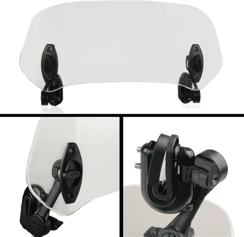 Vista 6 de Extensión universal para parabrisas de motocicleta, alerón ajustable, deflector de parabrisas para motocicleta, enduro, supermoto, scooter, UTV ATV