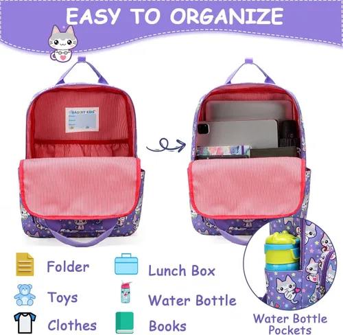 Vista 3 de VASCHY Mochilas de dinosaurio para niños, mochila preescolar ligera para niños pequeños