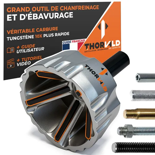 Vista 8 de THORVALD Herramienta de desbarbado de chaflán externo con hoja de carburo de tungsteno - Herramienta de desbarbado para todo tipo de rosca, toda
