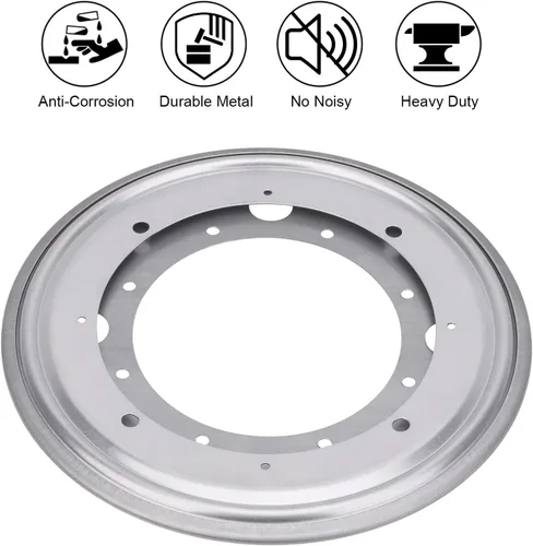 Vista 5 de Plataforma giratoria redonda de 9" con rodamiento de Lazy Susan, placa de hardware de Lazy Susan de 5/16" de espesor, placa giratoria giratoria